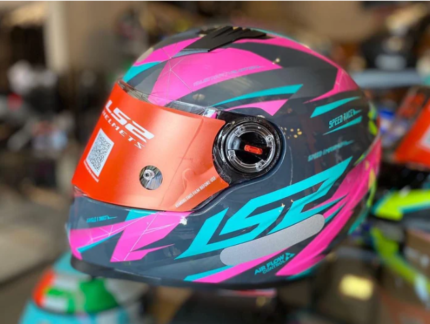 Capacete LS2 FF358 Draze - Cinza/Verde/Rosa