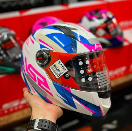 Capacete LS2 FF358 Draze - Branco/Azul/Rosa