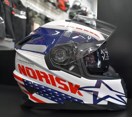 Capacete Norisk FF302 Soul Grand Prix USA - Branco/Azul