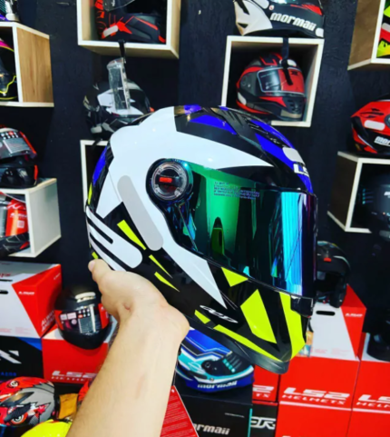 Capacete LS2 FF358 Starwar Azul/Amarelo Fluor