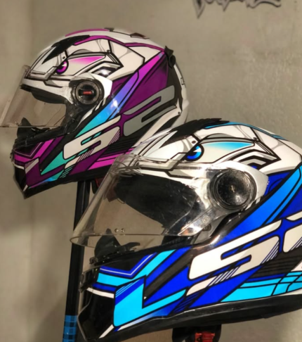 COMBO CASAL LS2 X-DRON Roxo e Azul