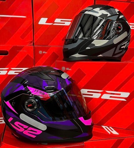 Kit Casal LS2 Tank Roxo e Cinza